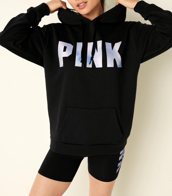 Victoria's Secret PINK Logo Campus Hoodie Sweatshirt