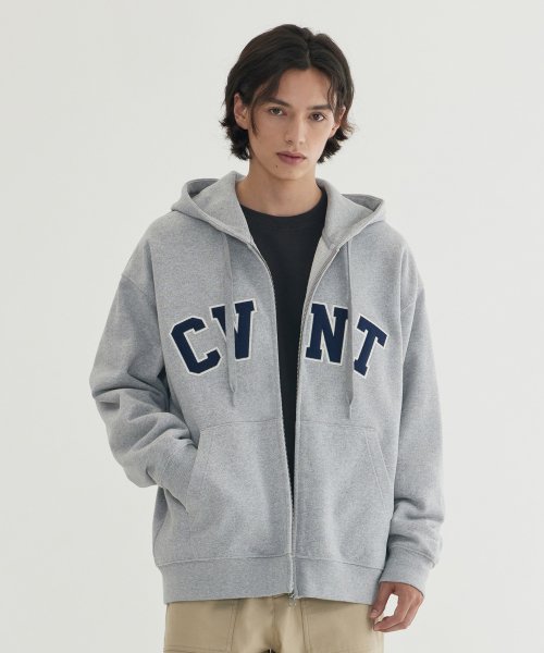 CVNT 连帽拉链卫衣 麻灰