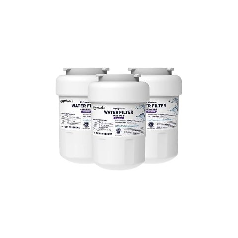 Amazon Basics Replacement Water Filter Cartridge Compatible with GE MWF Refrigerator, 3-Pack