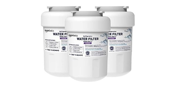 Amazon Basics Replacement Water Filter Cartridge Compatible with GE MWF Refrigerator, 3-Pack