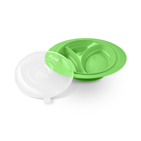 ThinkSaucer Suction Plate 3-Section Lt. Green