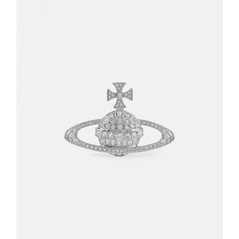 Vivienne WestwoodBas Relief Brooch Silver-Tone Crystal