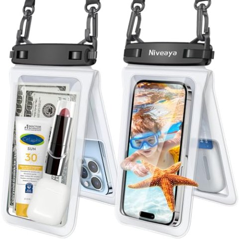 Niveaya 双层防水手机袋 2个装 适用iPhone 17/16/15/14/13 Pro Max 8.3英寸
