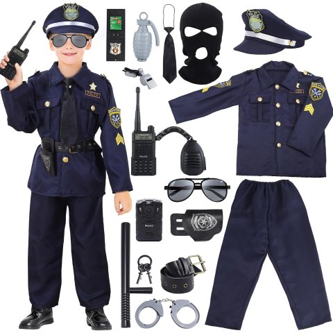 Skirfy 儿童警察扮演服套装 16件