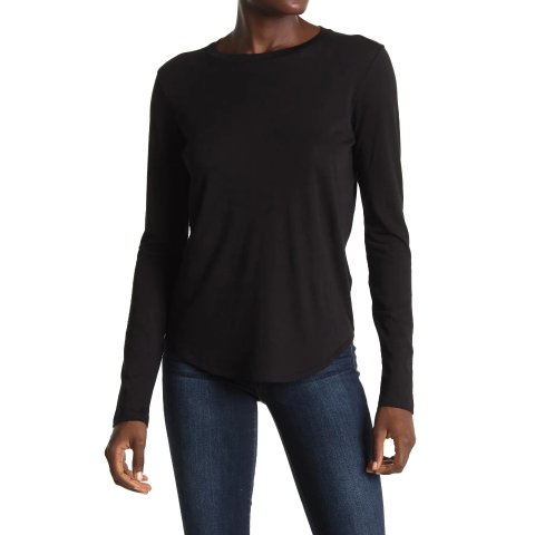 Vince Women s Little Boy Long Sleeve Crew Neck Top