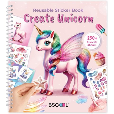 BSCOOL 独角兽时尚设计贴纸书 儿童手工
