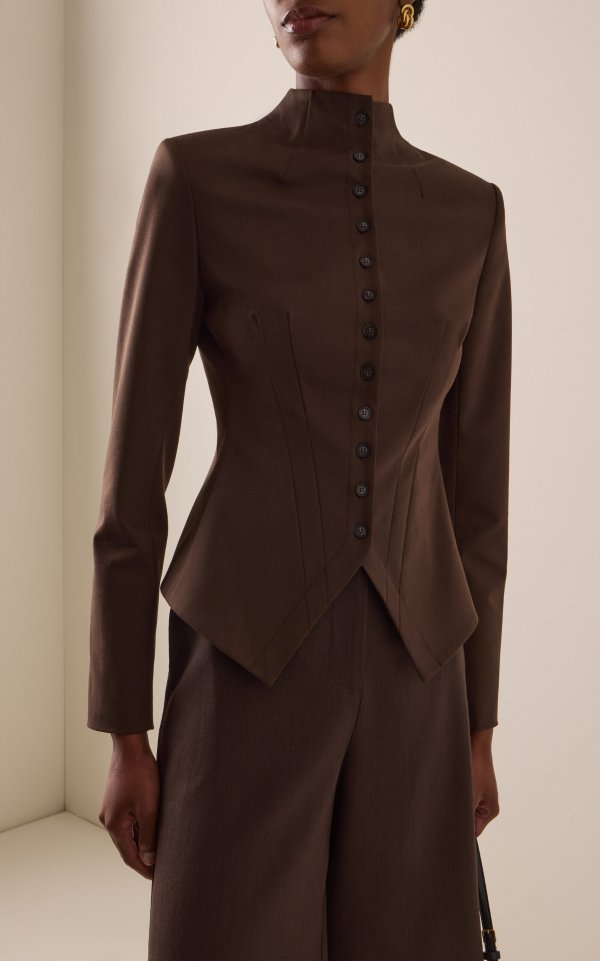 Adrian Twill Jacket Structured Corset Silhouette