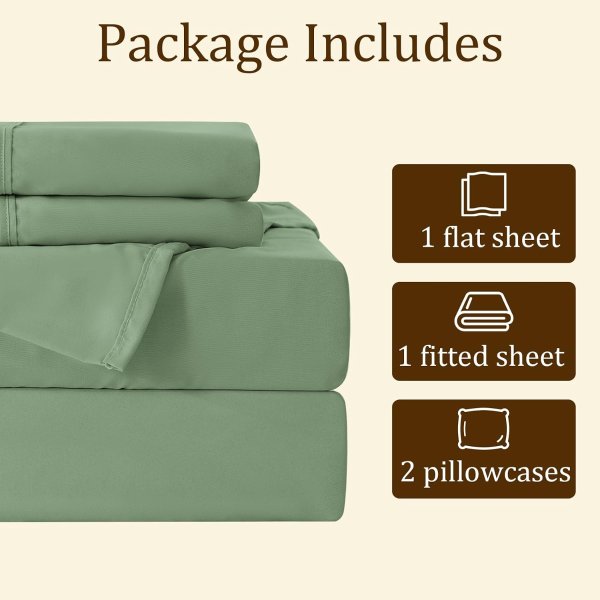 ChicView 4-Piece Hotel Luxury Breathable Microfiber Queen Sheet Set Deep Pocket