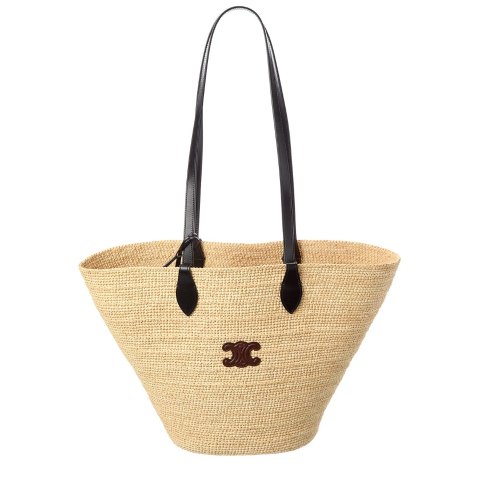 Little Straw and Leather Tote Bag