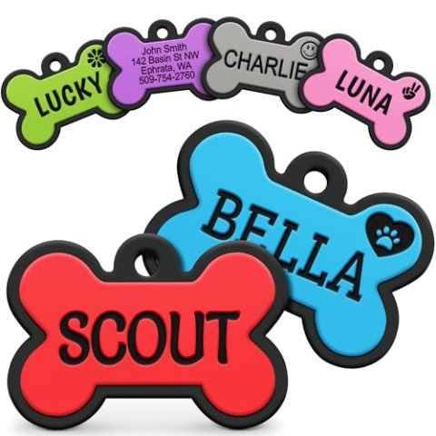 GoTags Silicone Dog Tag Personalized Engraved Silent No Noise