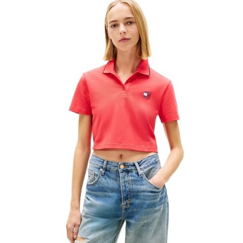 Tommy Jeans 女款徽标短袖短款POLO S码