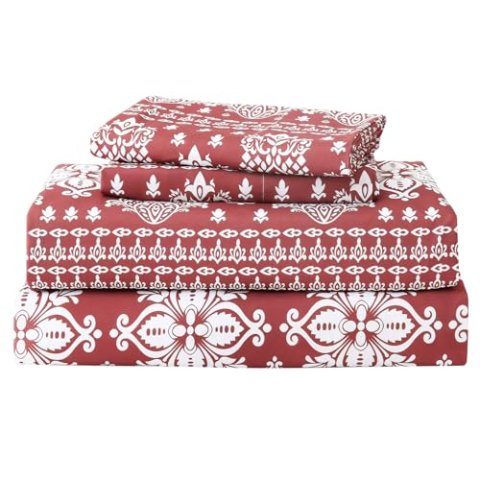 ChicView King Size Paisley Printed 4-Piece Boho Style Microfiber Deep Pocket Anti-Pilling Bed Sheet Set