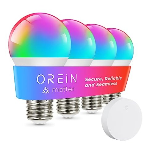 OREiN Matter 智能灯泡 A19 RGBTW 4只装