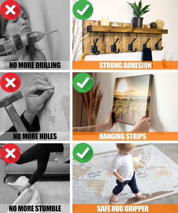 Affixar Double Sided Nano Mounting Tape 240" Extra Strong Waterproof Removable Heavy Duty