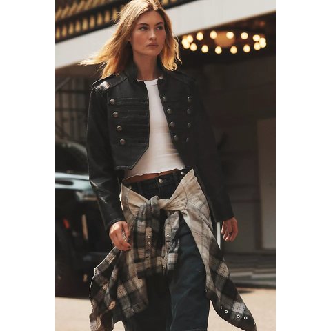 Ryland Vegan Leather Band Jacket