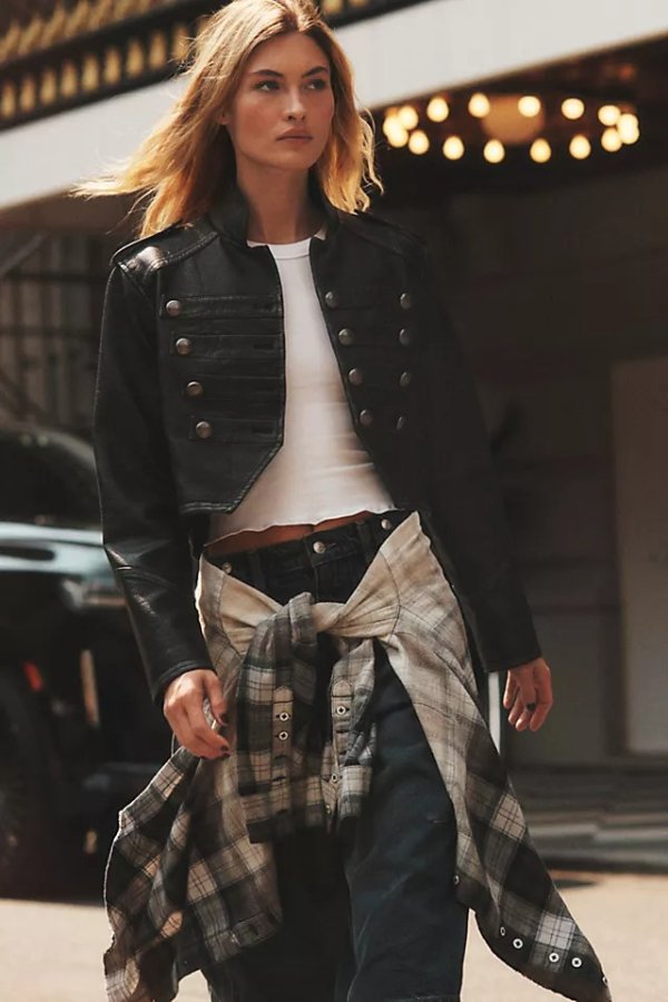 Ryland Vegan Leather Band Jacket