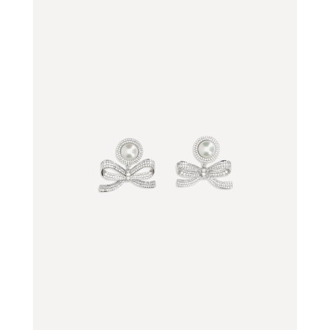 Self-PortraitSELF-PORTRAIT Pearl Bow Drop Earrings