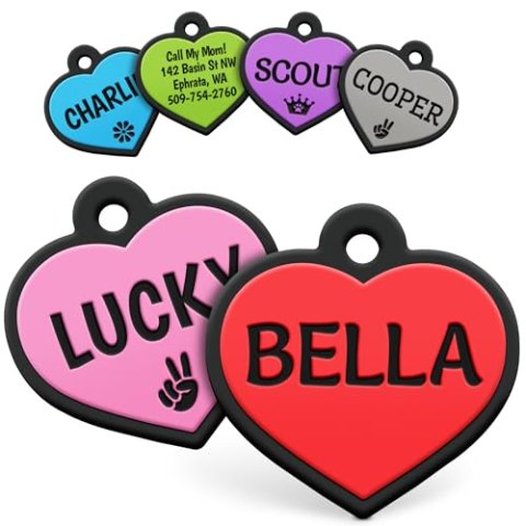 GoTags Silicone Dog Tag Personalized Engraved Silent Pet Tag