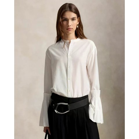 Ralph LaurenCotton-Silk Bell-Sleeve Shirt