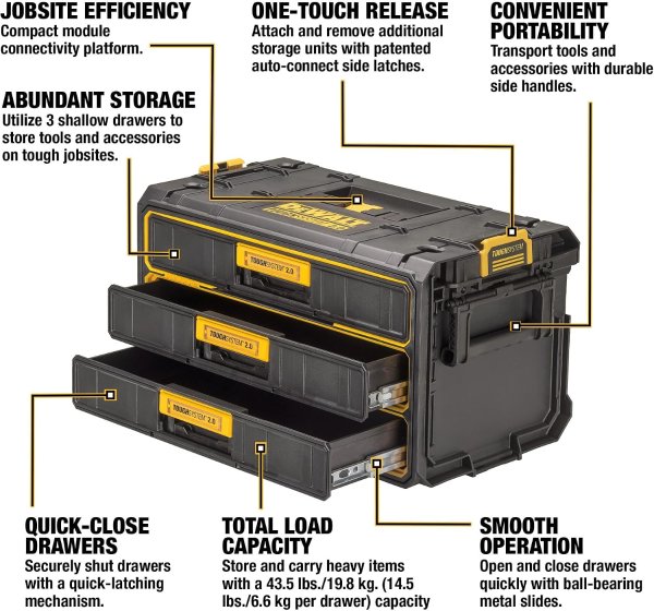  TOUGHSYSTEM 2.0 三抽屉工具收纳箱