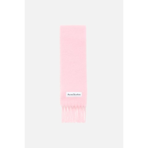 Skinny Mohair-Wool Blend Scarf Fringed 18x250cm