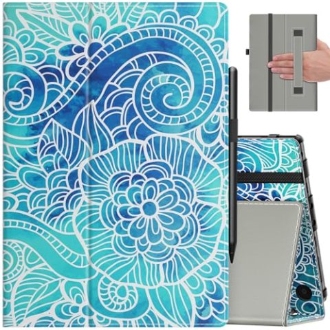 VORI Slim Folding Stand Case for Amazon Kindle Fire HD 10/HD 10 Plus (13th/11th Gen) with Hand Strap
