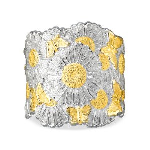Buccellati Blossoms 银质雏菊蝴蝶袖扣手镯