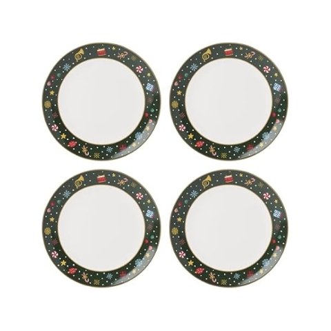  Nutcracker Ballet Porcelain Christmas Dinner Plate Set for 4