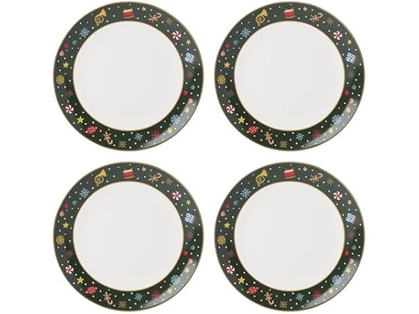  Nutcracker Ballet Porcelain Christmas Dinner Plate Set for 4