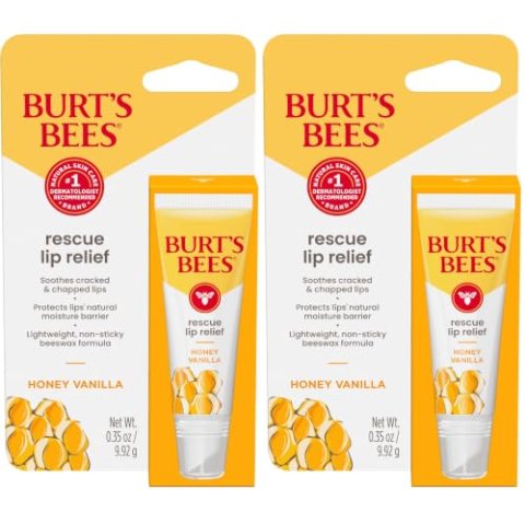 Burt's Bees Rescue Lip Relief Honey Vanilla 0.35 oz 2-Pack
