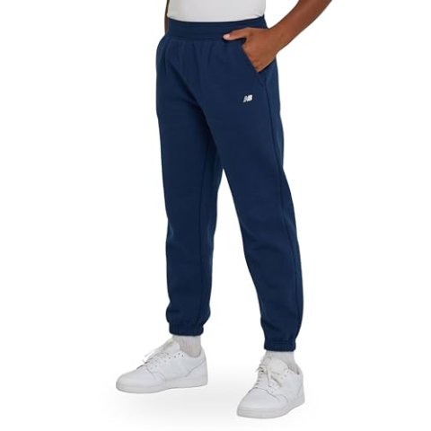 New Balance Boys Relaxed Fit Joggers Cotton Blend Fleece Sweatpants Sizes 4-20
