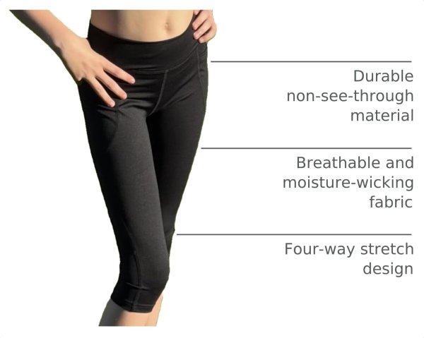 BIG ELEPHANT 3-Pack Girls High Waist Capri Leggings with Pocket