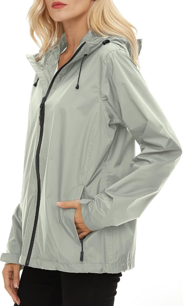 LeSies Women's Lightweight Waterproof Rain Jacket