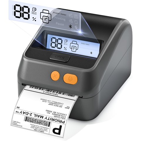 Phomemo D421R Shipping Label Printer with Display and Built-in Label Bin
