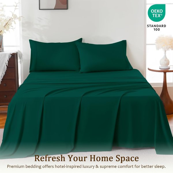 ChicView King Sheet Set 4-Piece Hotel Luxury Soft Microfiber Deep Pocket Bedsheets