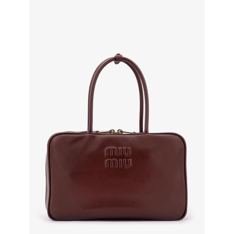 Miu MiuMiu Miu Beau 皮革手提包 棕色