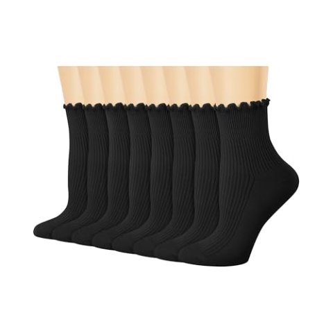 Ludaro 女士可爱褶边短袜 8双 棉质