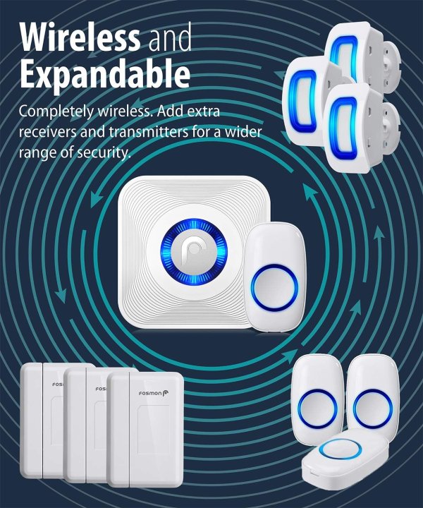 Fosmon WaveLink 无线门铃 500英尺 接收器+感应器