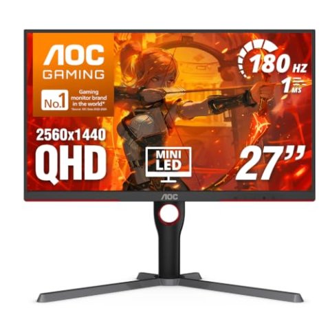 AOC Q27G3XMN 27英寸 180Hz QHD Mini-LED 电竞显示器 HDR1000