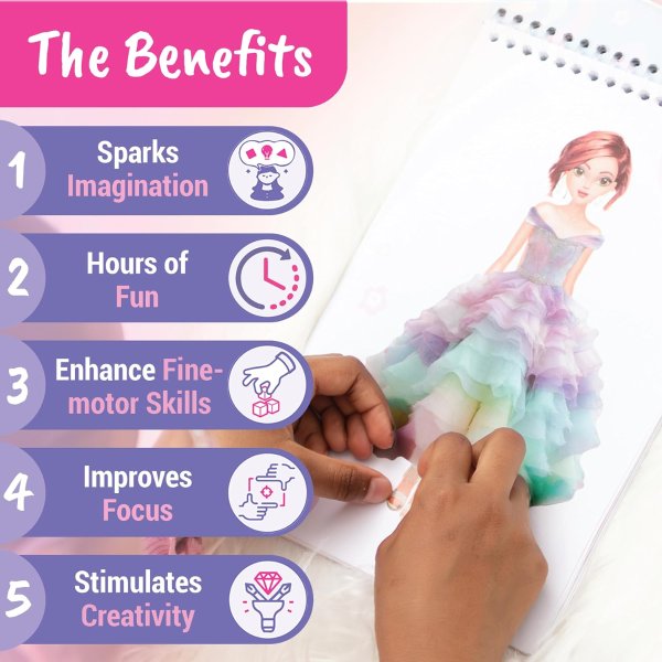 BSCOOL Fashion Sticker Book for Kids Girls Activity Design