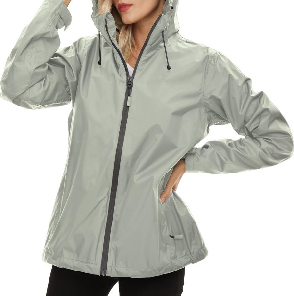 LeSies Women's Lightweight Waterproof Rain Jacket