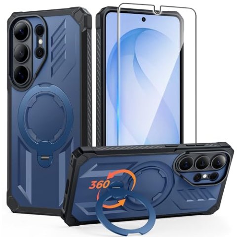 FNTCASE for Samsung Galaxy S26 Ultra Case with 360° Spin Magnetic Stand