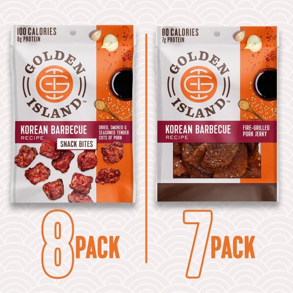  Korean BBQ Variety Pack Pork Snack Bites & Jerky 15 Pack