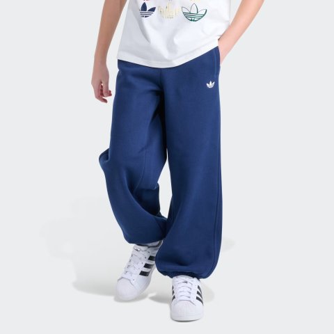adidas 松紧腰宽松束脚裤
