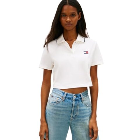 Tommy Jeans 女士短款徽标短袖POLO 大码