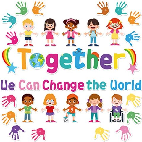 Together We Can Change The World 校园布告栏装饰套装