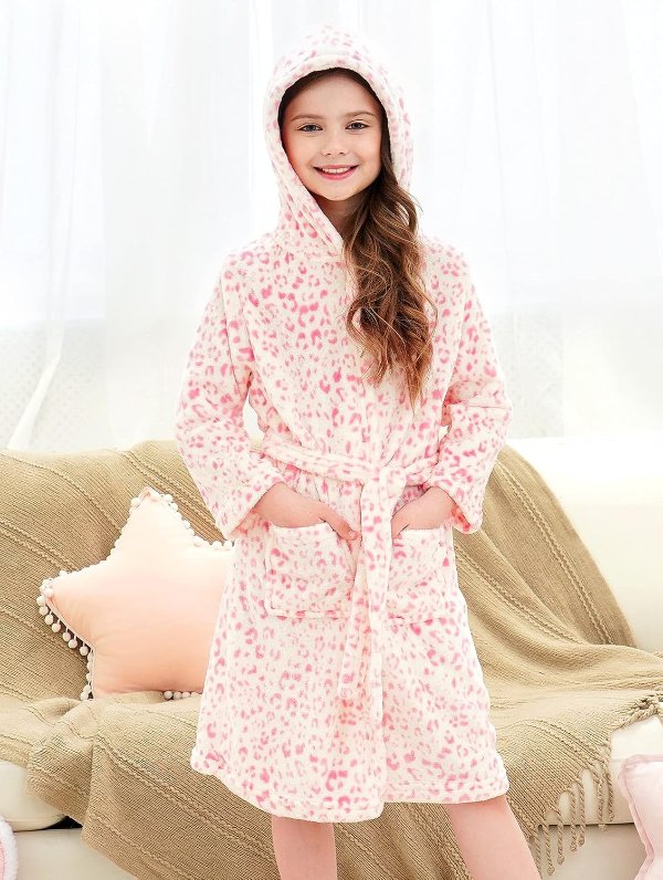 Doctor Unicorn Soft Hooded Bathrobe Sleepwear for Girls