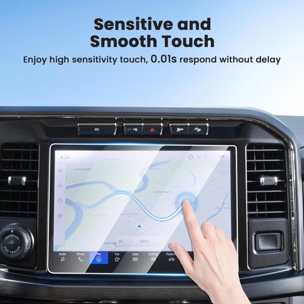 Canvcle 2PCS 12 Inch Tempered Glass Screen Protector for 2023-2026 Ford Super Duty F250 F350 F450 Navigation